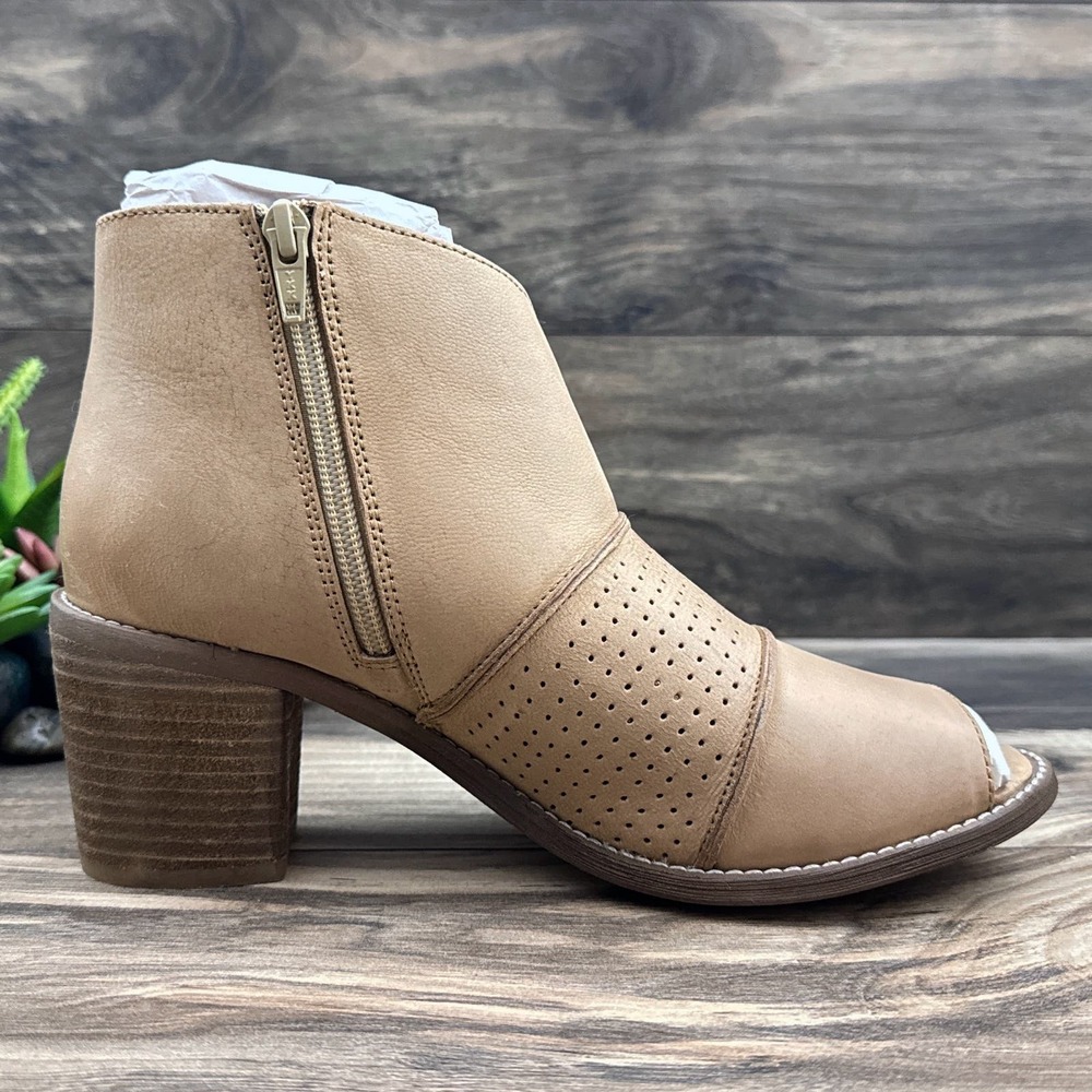 ❌SOLD❌NIB Roan Bed Stu Katherine 9 40 Leather Peep Toe Asymmetrical Booties Bone - Picture 6 of 11